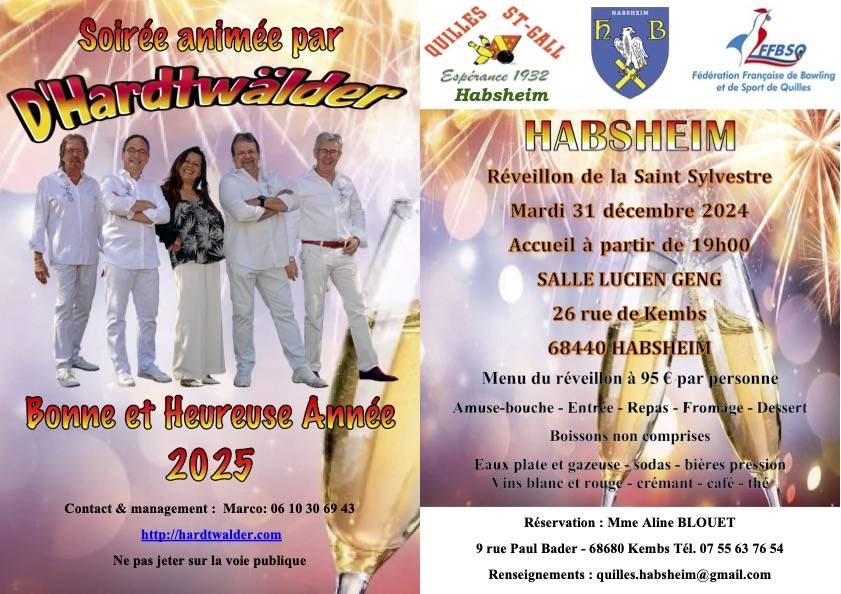 Réveillon de la St Sylvestre du Club de Quilles de Habsheim Cernay