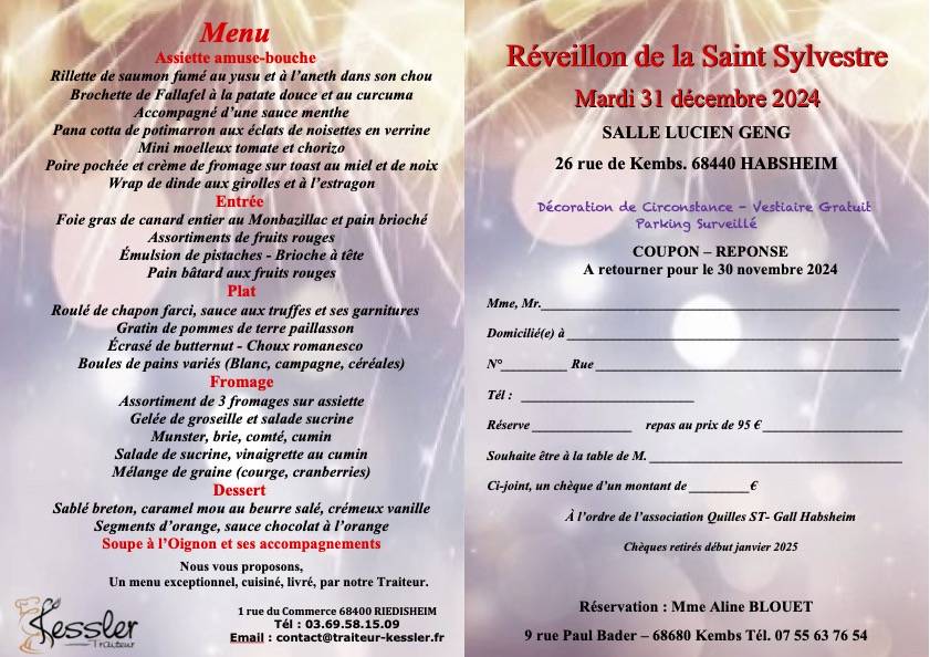 Réveillon de la St Sylvestre du Club de Quilles de Habsheim Kingersheim 1